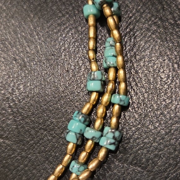 "RLL"Turquoise Beaded Necklace. - Picture 3 of 5
